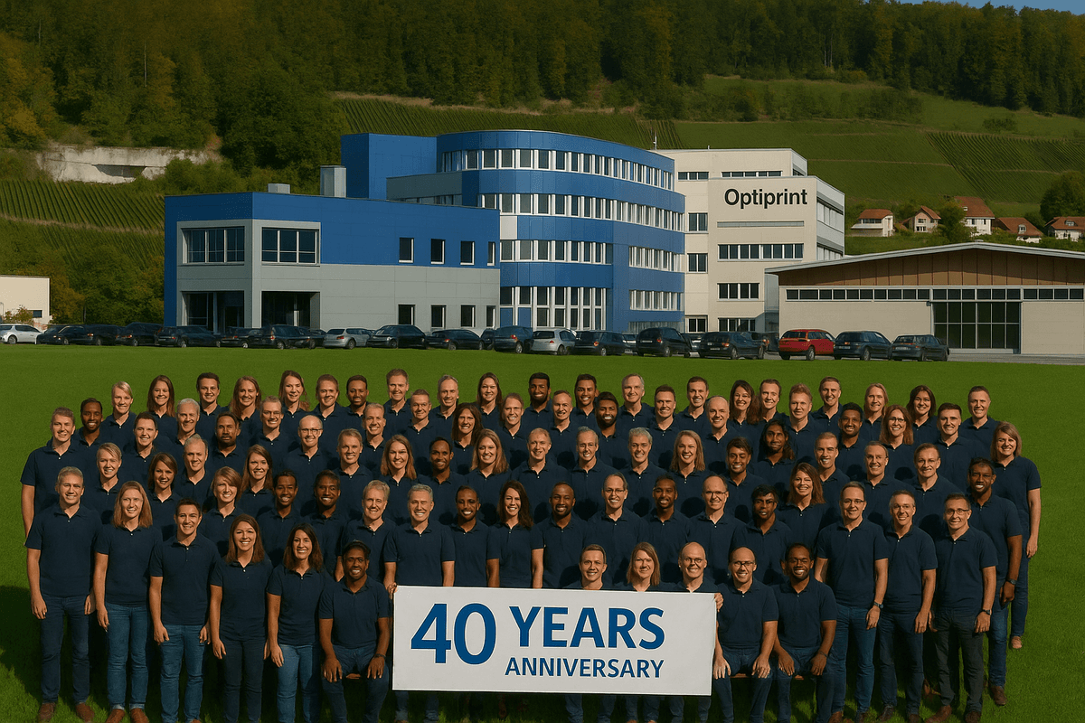 Jubiläum: 40 Jahre Optiprint – Kompetenz, Innovation, Vertrauen